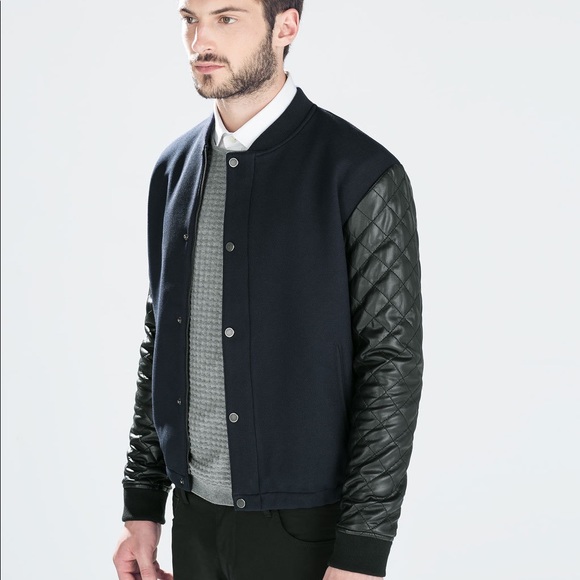 Zara men's leather jacket uk Clearance
